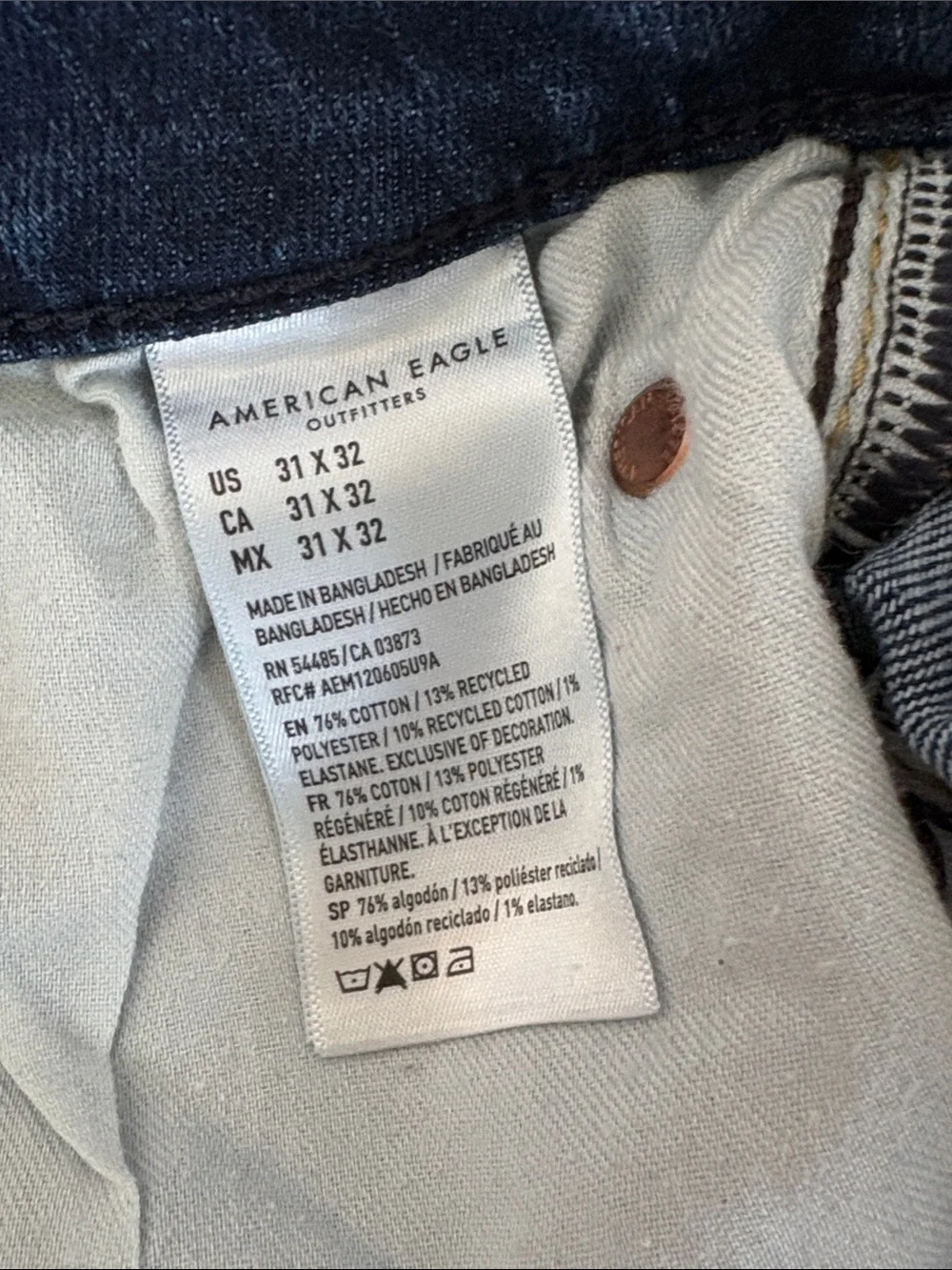 Men’s American Eagle Dark Wash AirFlex Jeans - Blue Size 31 X 32